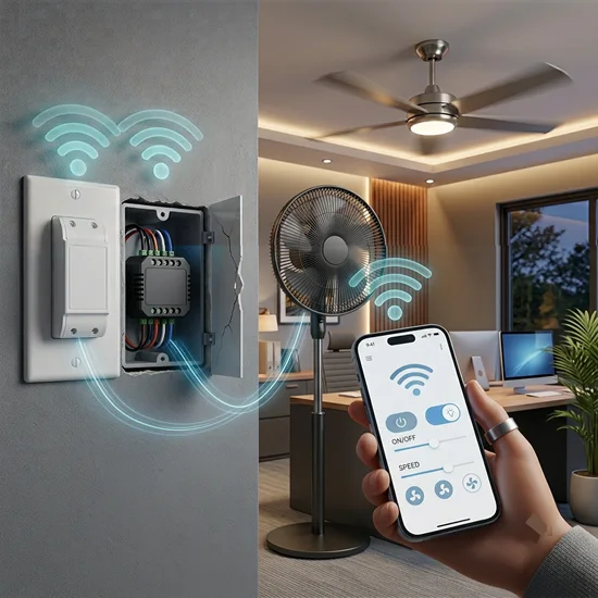 Domotica interruptor wifi controlando un ventilador